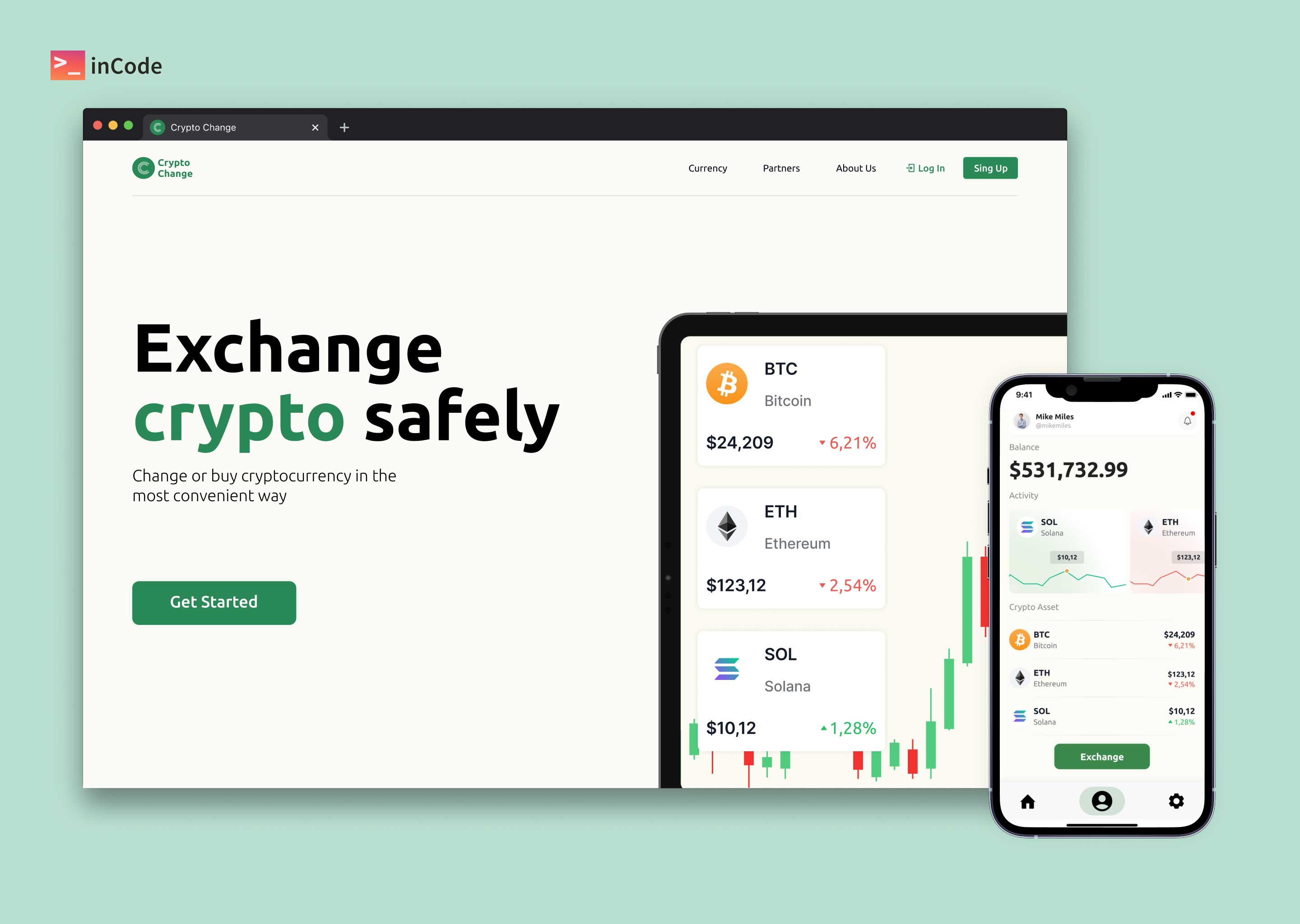 Fintech Landing Page Crypto Currency Exchanger