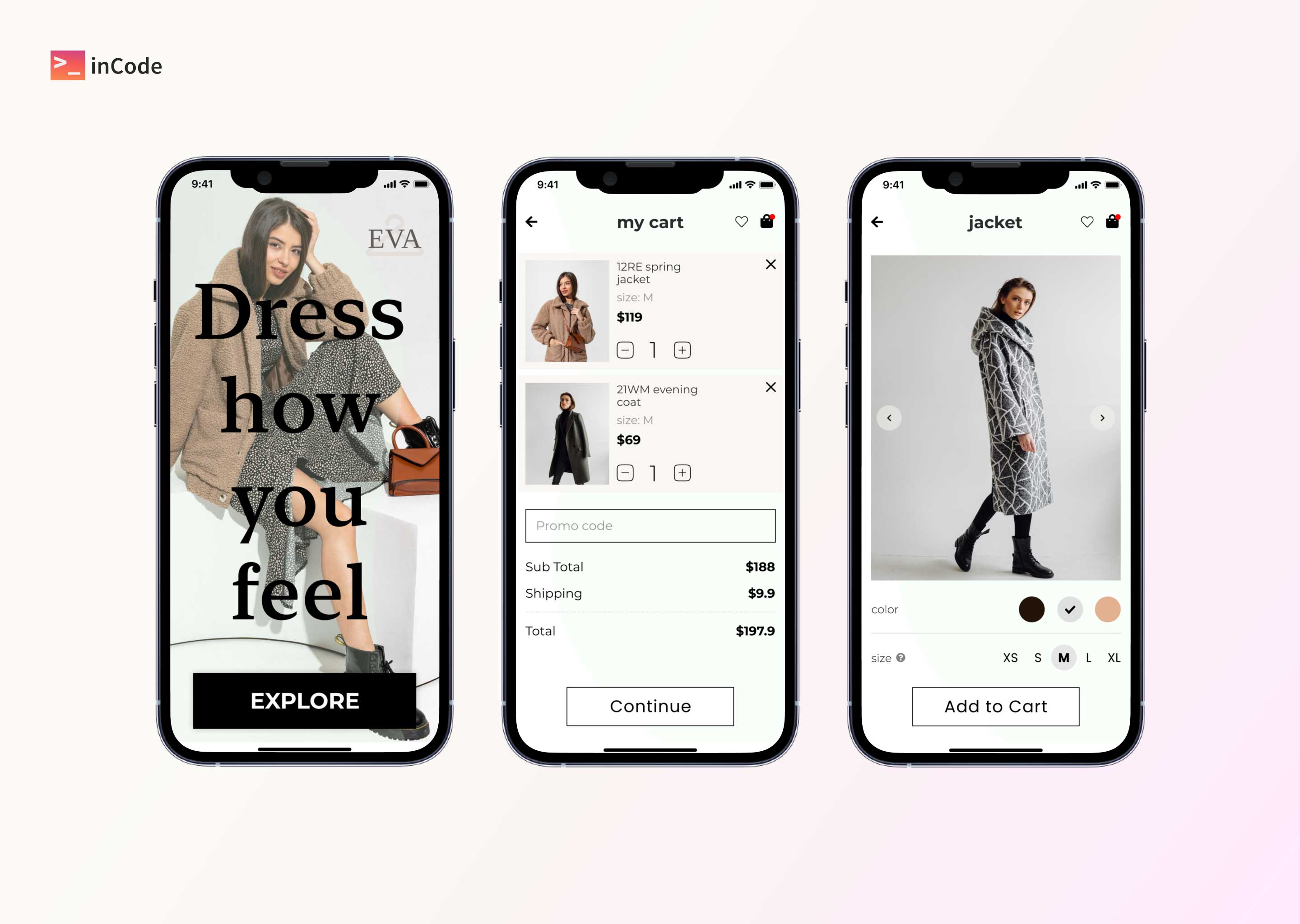 Design for E-commerce online shop mobile app
